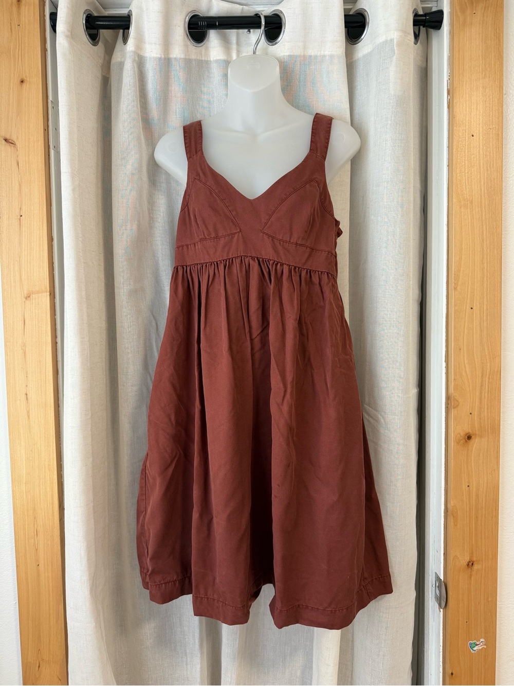 Lands' End Women's Size 8 Tank Sleeveless Rust Maroon Dress Midi - Picture 1 of 7